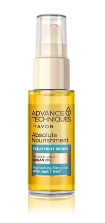 Avon advance techniques absolute nourishment treatment serum infused with argan oil - hair feeling nourished and smoother after just 1 use - 30 ml