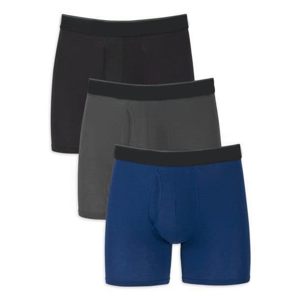 Dice Mens Bundle of Three Long Solid Boxer Briefs (pack of 3)