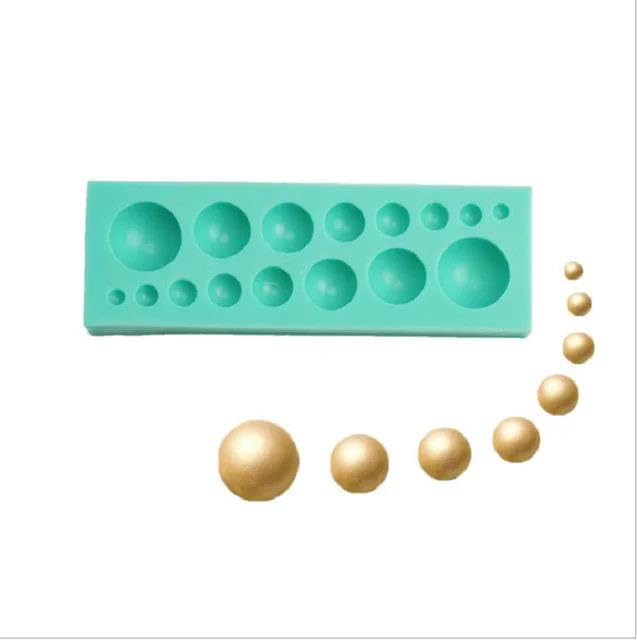 Silicone Mold for Fondant Dough Shape Set of Small Semicircle Shapes for Baking Cake and Chocolate Pouring