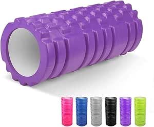 SMART FIT ® Textured Foam Roller for Deep Tissue Massage and High Intensity Muscle Recovery for Back, Legs, Fitness Exercises, Yoga, Pilates, Physical Therapy (Teal Blue, Size 35)