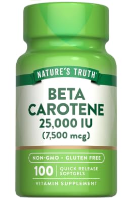 Premium Vital Beta Carotene 25,000 IU (7,500 mcg) - 100 Softgels - with Practical Pill Box - Vision & Skin Rhythm Matrix - Glow Shield - Non-GMO - Pure Pro-Vitamin A Integrity