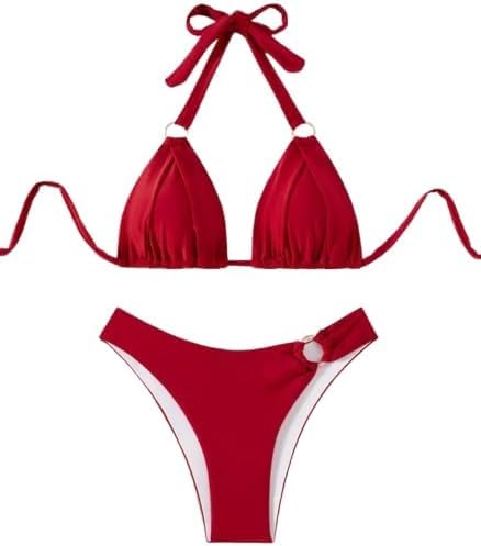 Bikini Red 2 Piece High Quality Lycra Material – Flexible and Comfortable Swimwear | Fashion Design One Size