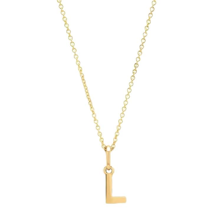 Woman's Pendant Gold color Name initial Letter (L) Necklace Women Long Stainless Steel Chains Necklace Collares Choker