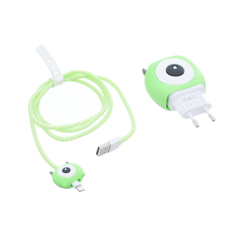 G-Power CP-18 3D Silicone Charger And Cable Protective Kit With Anti-Tangle Cartoon Character Design Compatible All Chargers Compatible All Chargers Set Of 4 Pieces - Multi Color