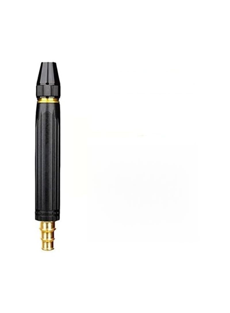 High Pressure Water Sprayer, Copper Booster Spray Nozzle Car Wash Water Pressure Gun High Pressure Nozzle for Garden Hose Tube - Black