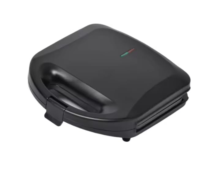 Compact Dual Sandwich Maker & Electric Panini Press with Non-Stick Triangular Plates, Indicator Lights Mini 2-Slice Sandwich Toaster - Portable Grilled Cheese Maker, and Cool-Touch Handle