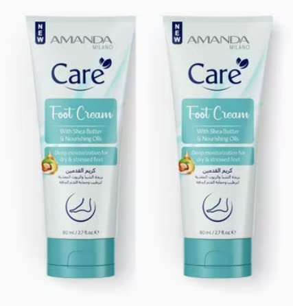 Amanda Milano 2 Piece Shea Butter Foot Care Foot Cream Nourishing Oils 80ml