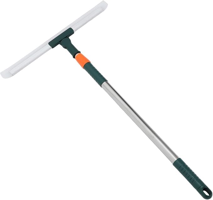 Spaceshoop Multicolor Silicone Squeegee Broom Window Cleaning Shower Squeegee Scrubber with Telescopic Pole for Tiles Garage Deck Bathroom Window
