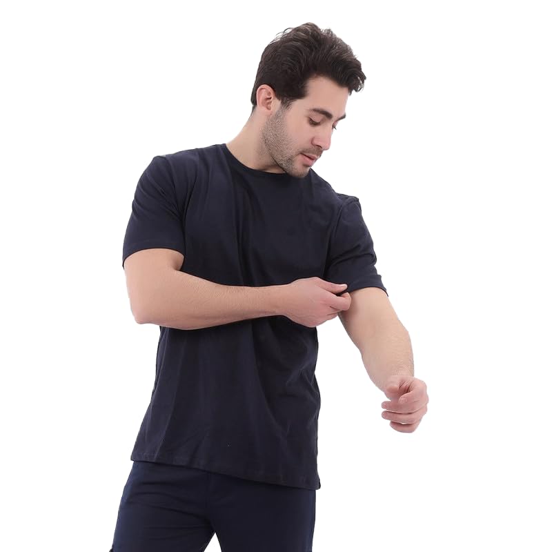 Black men's T-shirt t01 navy