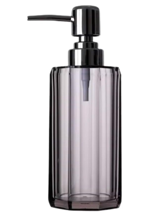 Acrylic Soap Dispenser for Bathroom or Kitchen - Soap and Lotion Dispenser, Hand Sanitizer Bottle and Pressure Pump for Shampoo, Conditioner, Shower Gel and Cosmetics (180ml - Black) Anti Break