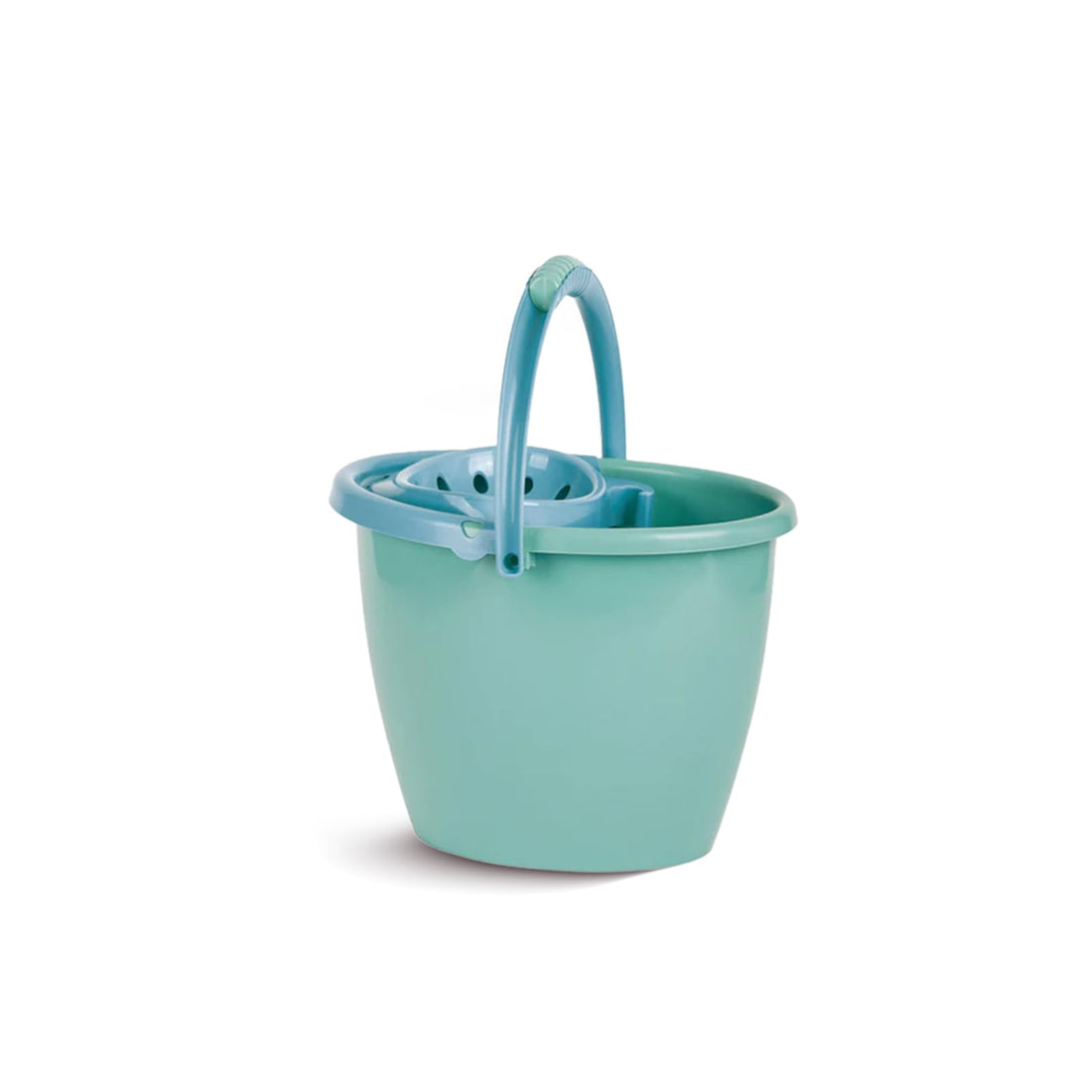 Spanish 14L Mop Bucket – BPA-Free Plastic with Built-In Wringer & Ergonomic Handle – Space-Saving Design – 38x29x28.5 cm – Light Green – Made in Spain