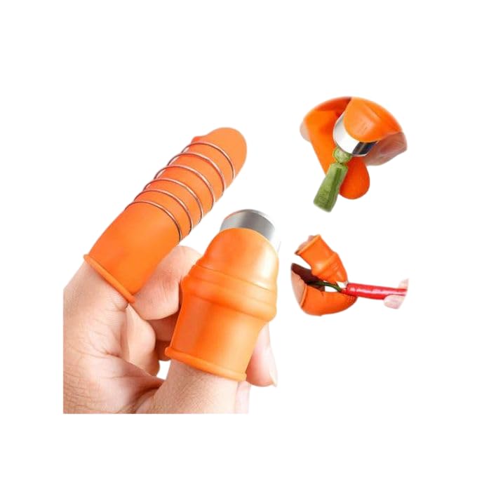 Silicone Thumb Sleeve Set – 2 Pieces – Stainless Steel Professional Harvesting Knife – Faster and Easier Harvesting Without Effort