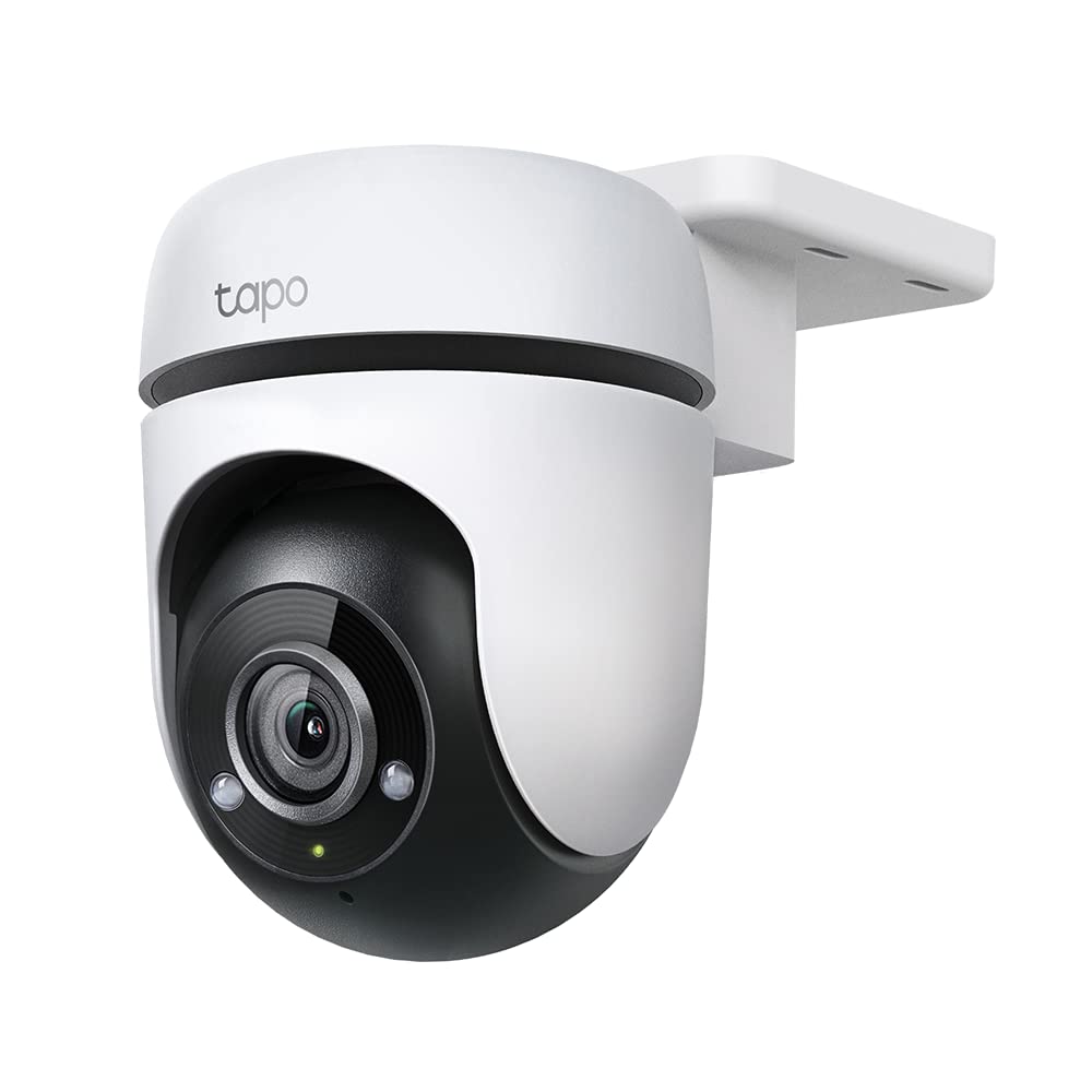 Tapo TP-Link 1080p Full HD Outdoor Pan/Tilt Security Wi-Fi Camera, 360° Motion Detection, IP65 Weatherproof, Night Vision, Cloud &SD Card Storage, Works with Alexa&Google Home (C500) White