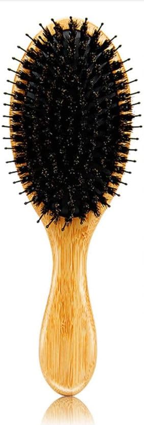 Premium Hair Brush, All-Purpose Hair Brush Made of Sustainable Bamboo Wood - Paddle Brush for All Hair Types- Detangling Anti Static Hairbrush(1 Piece -WOOD)-oval