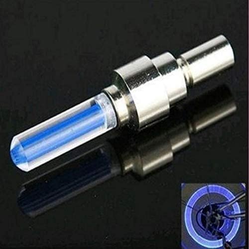 2pcs Blue Bicycle Wheel Tire Valve Cap Spoke Neon Flash LED Lights Lamp