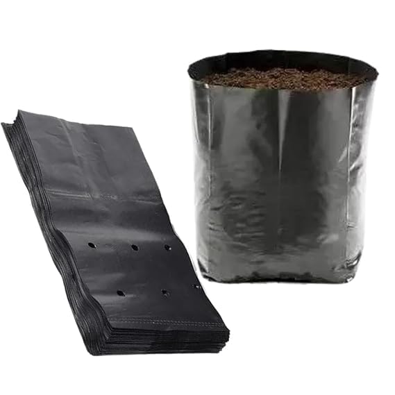 Grow Bag, UV Resistant Black Polyethylene Garden Grow Bag | Plant Grow Bags for Home, Garden, Nursery | Small Bags, 12 * 6 (500)