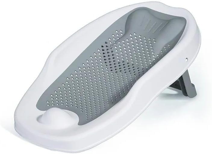 Baby Shower Chair Foldable Baby Bathtub Bathtub Bathtub Non-Slip Silicone Baby Bathtub for Infant Newborn 0-8 Months Gray