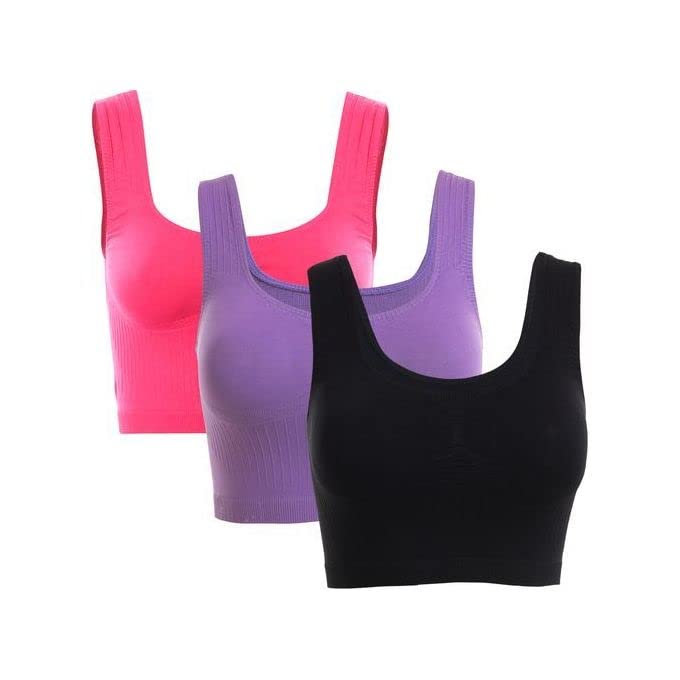 Set Of (3) Solid Soft Bra - For Women