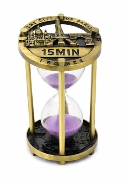 15 Minutes Gold Metal Glass Hourglass