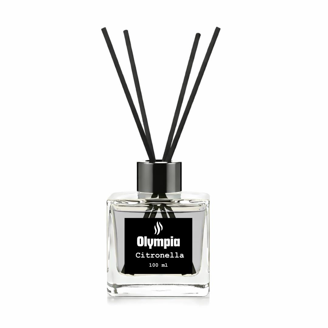 Olympia Diffuser 100ml – Long-Lasting Home Fragrance – Luxury Aroma Diffusers – Fresh, Relaxing & Elegant Scent for Living Room, Bedroom & Office (Tropical Citronella)