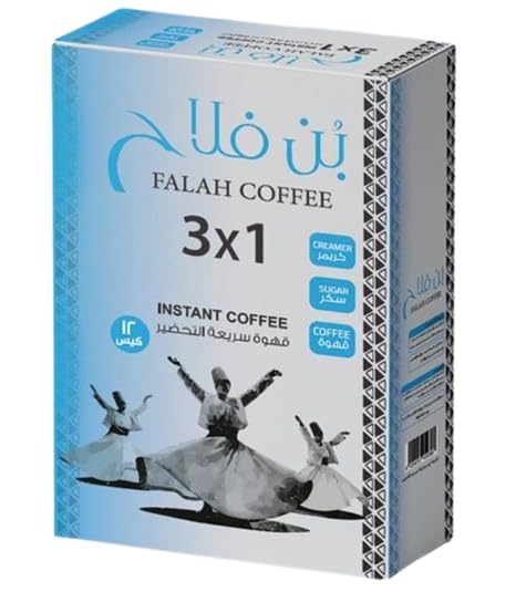 Falah Instant Coffee 3x1 (Coffee & Sugar & Creamer) Pack Of 12 Sachets