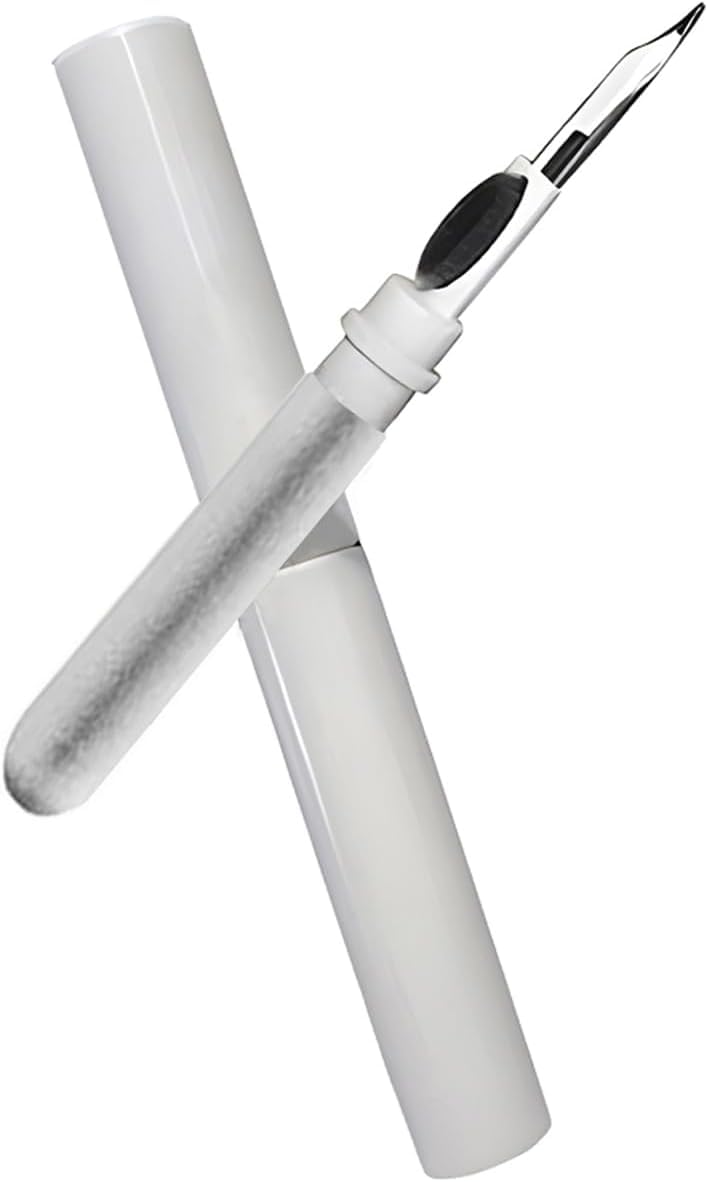earbuds cleaning pen, multifunction earphones cleaner with soft brush for wireless earphones bluetooth headphones charging box accessories, computer, camera and mobile phone (White, CLeaner pen only)