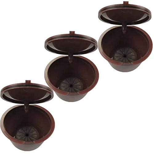 Reusable coffee capsules fit all Dolce Gusto machines in brown color