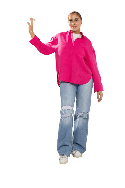 COZY UP Everyday Women's Long Sleeve Shirt - Casual, Lightweight, and Breathable Everyday Wear with Soft Cotton Blend, Perfect for Home, Work, or Outdoor Activities