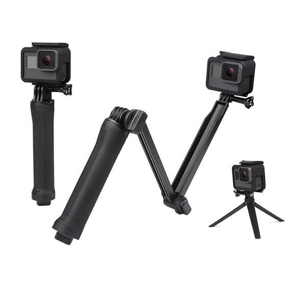 3-Way Monopod Grip Tripod Foldable Selfie Stick, Stabilizer Mount Holder for GoPro Hero