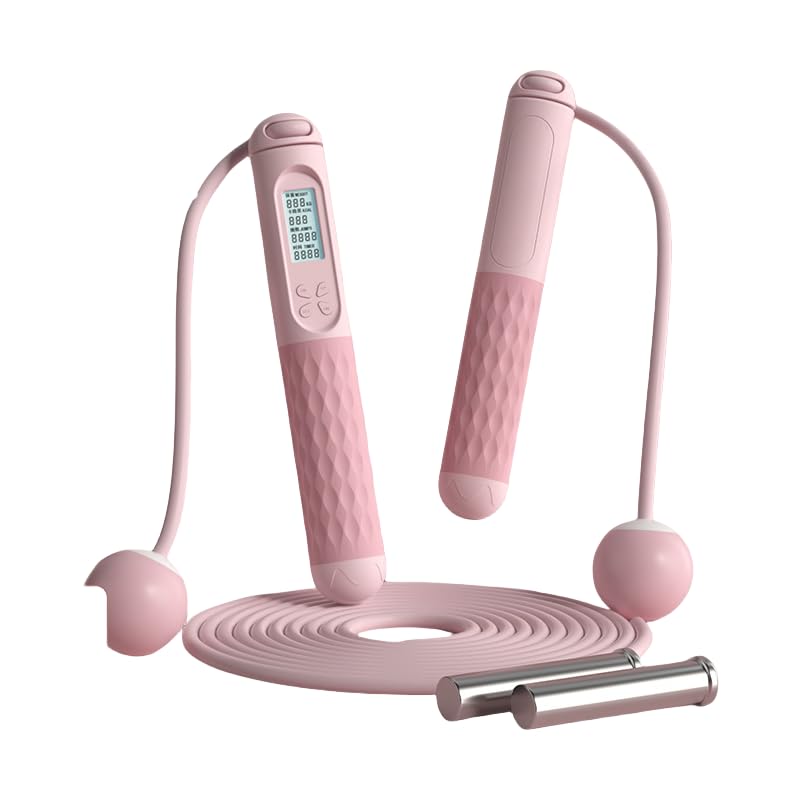 Cordless Jump Rope with Counter - Ropeless Jump Rope 2 In 1 Skipping Rope for Women Fitness Crossfit Exercise Training with Small Cordless Ball-Weighted Jump Rope with LCD Display