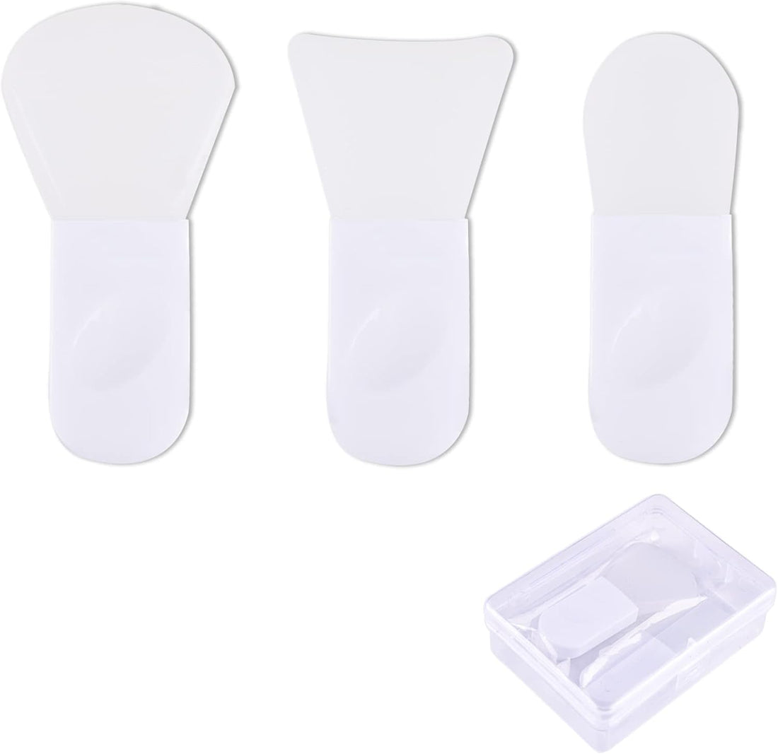 Silicone Spatula Set for Face Masks and Skin Care Creams 3-Piece Multi-Use Applicator Tool with Portable Storage Case Soft Flexible Skin Tools