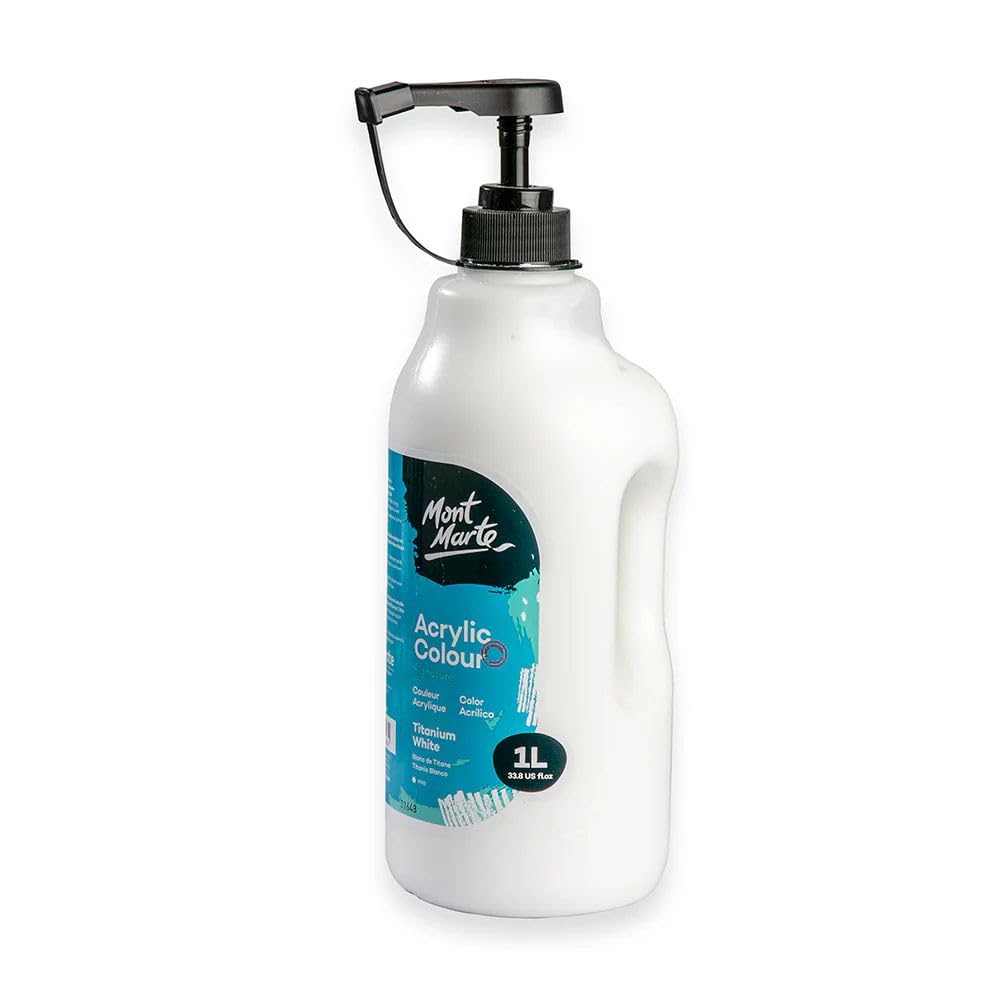 Mont Marte Studio Acrylic Paint, 1 Liter, Titanium White