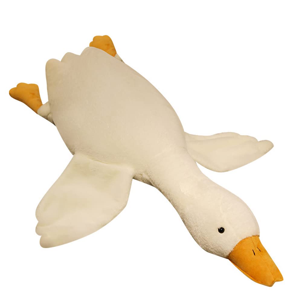 Tiowo Giant White Goose Stuffed Animal Huge Duck Soft Toys Cuddly Plush Toys Big Long Swan Doll Kids Plush Pillow Sleeping Hugging Bolster Pillow Cushion for Bed Sofa Floor (White,90cm/35inch)