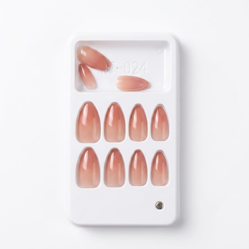 Catch Up Press On Nails for Women and Girls, Reusable Stick On False Nails Set, Glossy Full Cover Artificial Nails with Adhesive Tabs, Easy Apply No Damage Nail Kit for Daily and Party Use