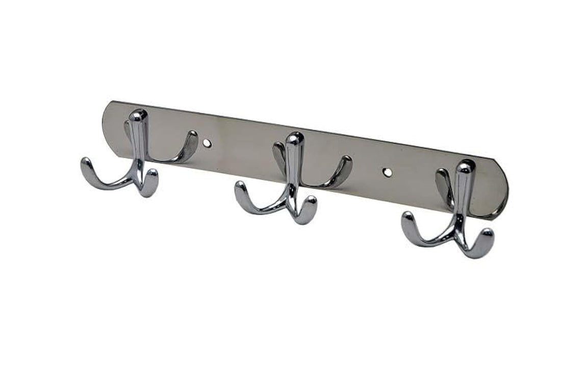 Set of Towel Holder Assorted Shapes - Towel Bar (Silver Trio Clothes Hanger)