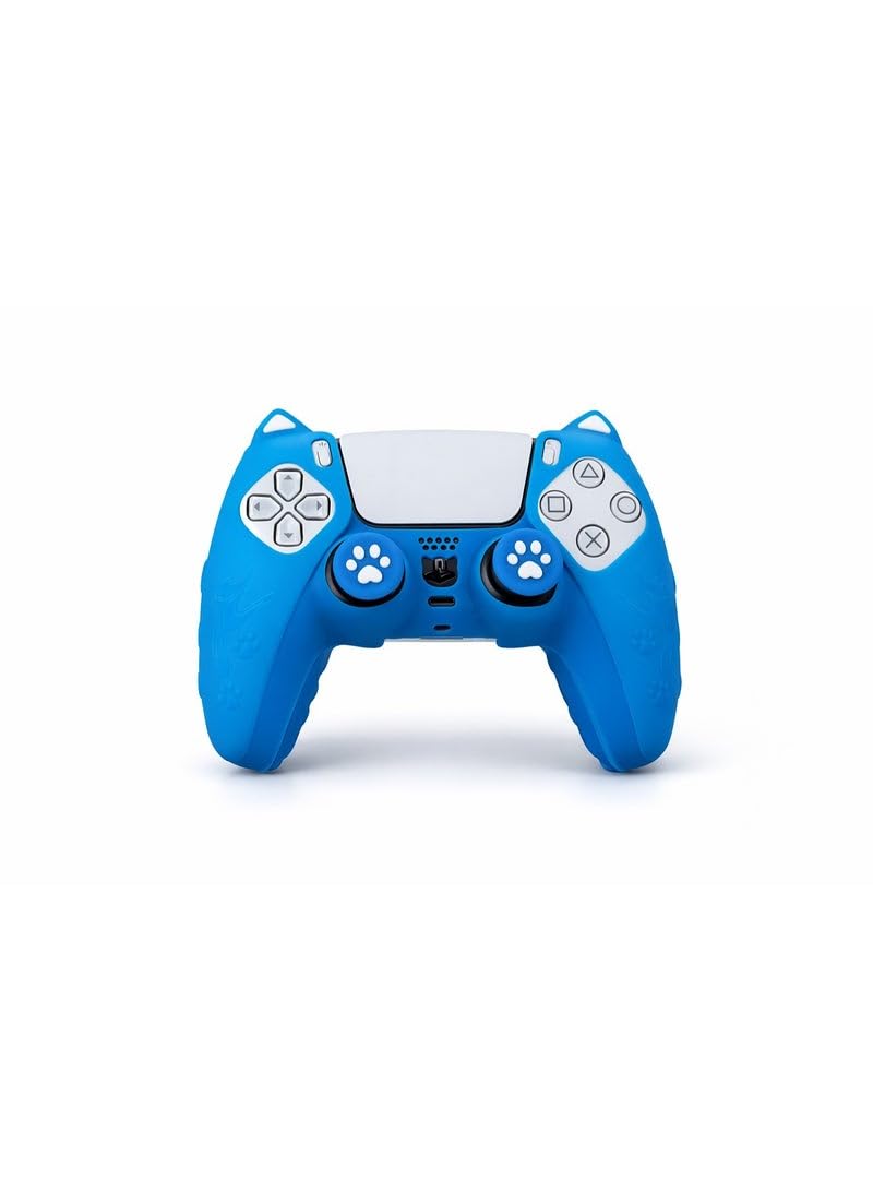 Blue Cat Silicone Cover Skin for PS5 Controller, Soft Silicone Material, Compatible with PlayStation 5