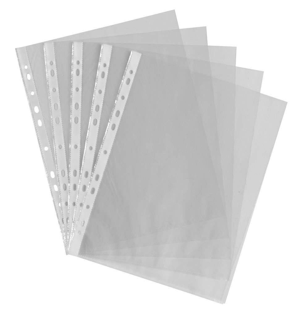 E&A Distribution Limited A4 Clear Plastic Punched Pockets Filing Folders Wallets Sleeves Document Files (Punched Pockets 50)