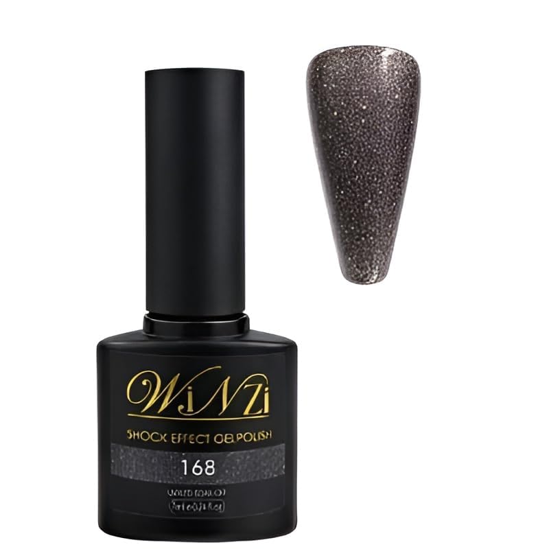 Dark Black Shock Effect UV/LED Gel Nail Polish 7ml – Intense Shimmer Visual Effect Soak Off Gel – Smooth Application – Glossy Finish for Bold Nails, DIY Manicure & Professional Salon Use