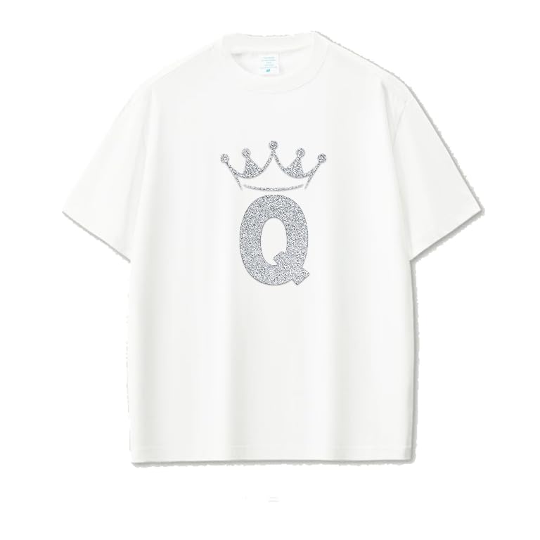 Black cotton t-shirt Crown Letter (Q) Graphic Casual Wear size (L)