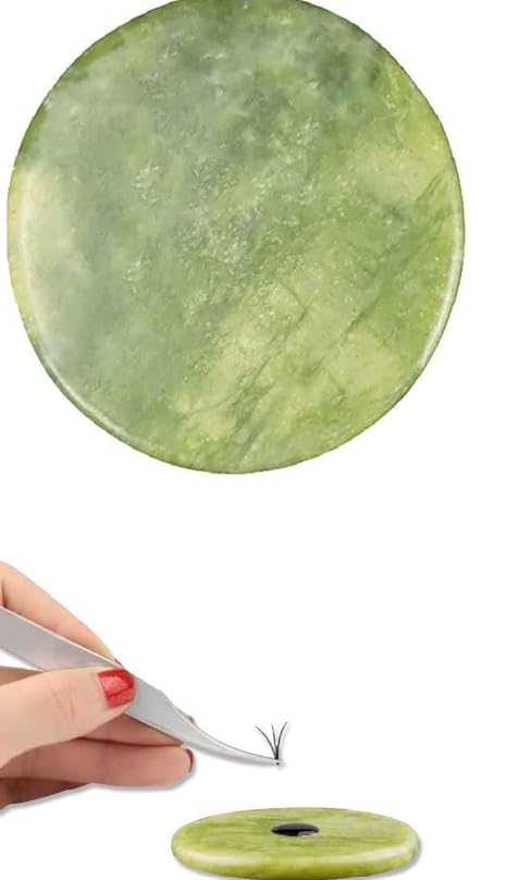 Eyelash Extension Jade Stone,False Eye Lash Base,Jade Stone Glue Eyelashes,False Eyelash Base Glue Palette,Jade Stone Adhesive Palette,1Pc