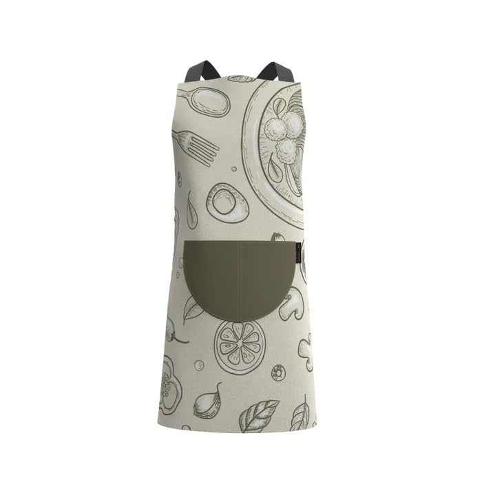 ARTMOOD HOME Apron, Cross-Back Design, Soft Cotton-Like Fabric, One Size, Lightweight Breathable Unisex with Front Pocket, for Cooking, and Daily Use