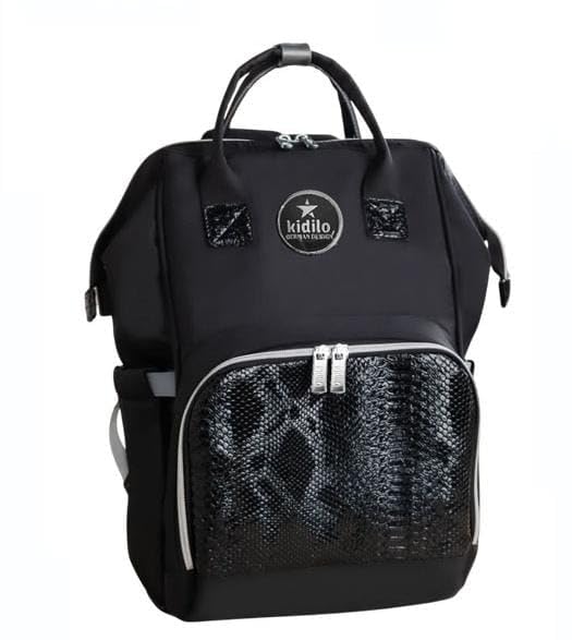 Kidillo gold Diaper Backpack Large Capacity Baby Bag Multi Function Travel Backpack Nappy Bags Nursing Bag Fashion Mummy Roomy Waterproof for Baby Care .black