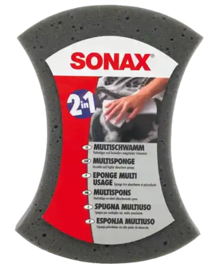Multi-Purpose Car Wash Sponge, 2-in-1 Cleaning Surface, Grey and White
