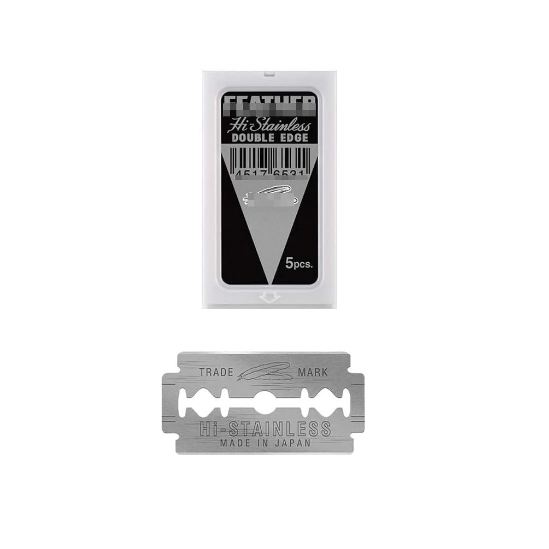 F, Stainless Steel Double-Edge Razor Blades, 5 Pieces