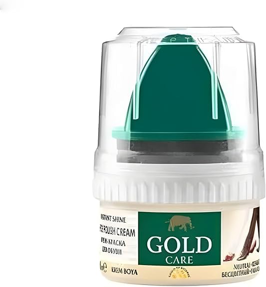Gold Care Shoe Polish Cream with Sponge Applicator - Instant Shine and Perfect for Leather Shoes - Available in Multi Color