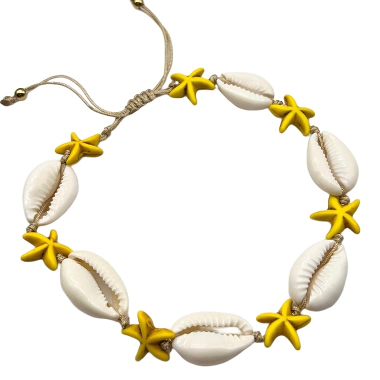 Sea Starfish Turtle Charm Beads Bracelet Natural Stone -Trendy Summer and beach Jewelry (Multicolor)