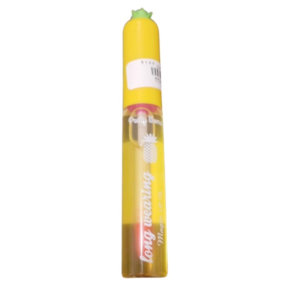 Lip Gloss, Fruit Lip Gloss, Lip Gloss for Girls, Fruit Flavoured Moisturising Lip Oil, Clear Colourless Liquid Lipstick, Long Lasting Moisture for Lips (pineapple, 1pc)