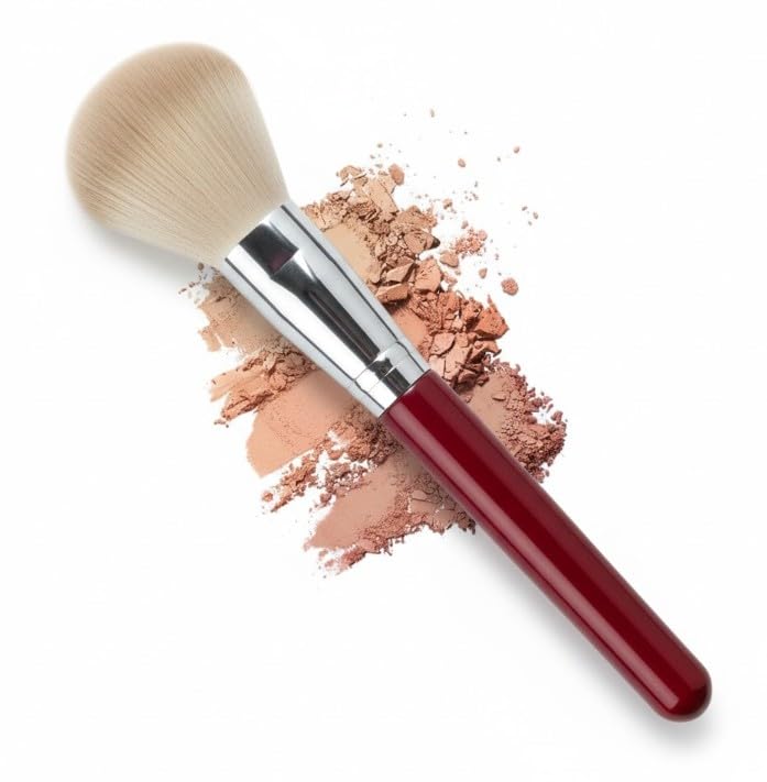 Loose Powder Blush Brush, Professional Blush Brush for Cheeks,Soft Bristles Makeup,Beauty Tool - DARK RED HAND
