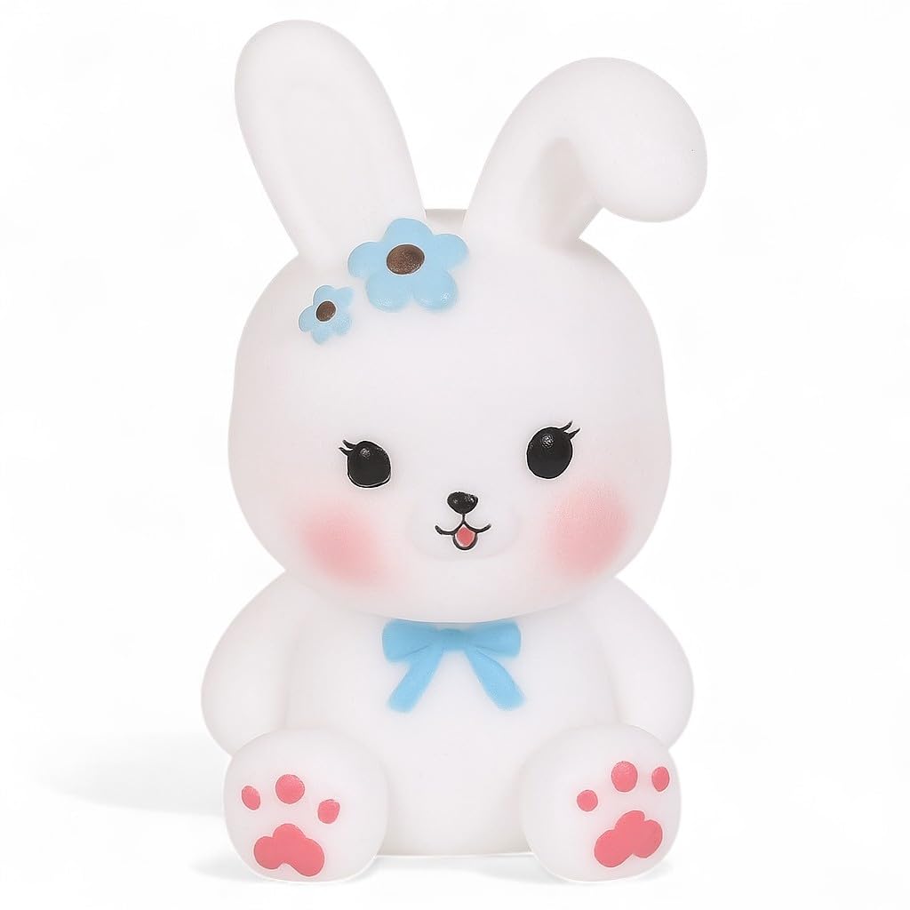 3D Rabbit Cartoon Night Light for Kids – Cute Battery Operated Design Bedroom Decor, LED Night Mode for Kids, Bunny Bedside Lamp – Light Up & Cheerful Decor Lamp (Hair Rose)