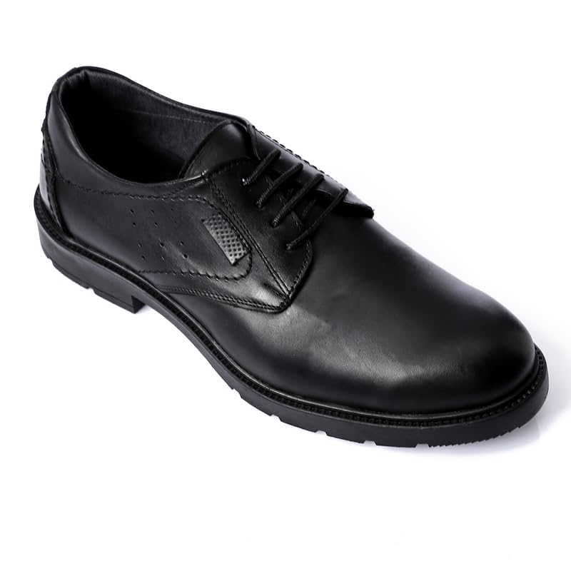 Men's Genuine Leather Fashion Boots - Formal Shoes for Work and Occasions - Comfortable and Durable Slip Resistant Perfect Size 41 for Men - Black